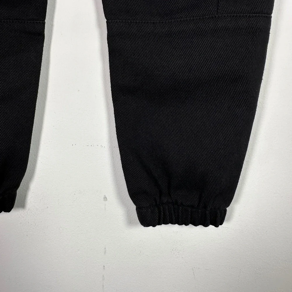 Kids Black Twill Cargo dance hip hop Jogger Pants Size 120 Elastic Waist Utility
